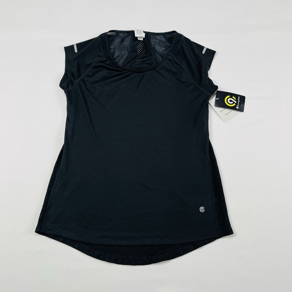 Champion T-Shirt Womens XS  Duo Dry Dri Fit Black Athletic Top Running New